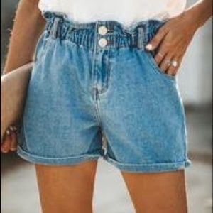 High waisted jean shorts